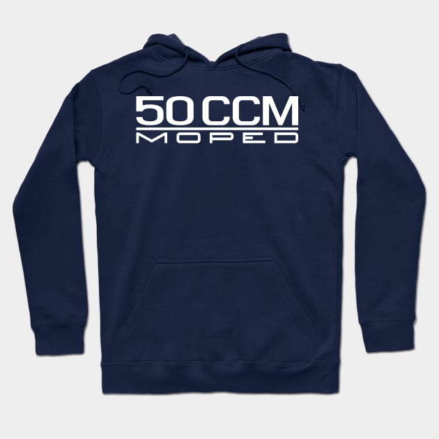 50cc moped emblem (white) Hoodie by GetThatCar